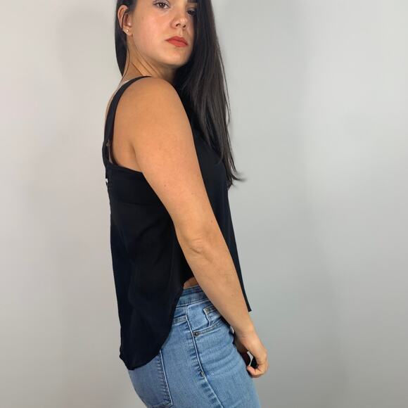 Lush Black Satin Sleeveless Tank - Picture 6 of 6